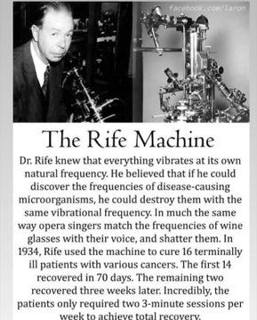Equipamento RIFE — aparelho histórico e método de frequências